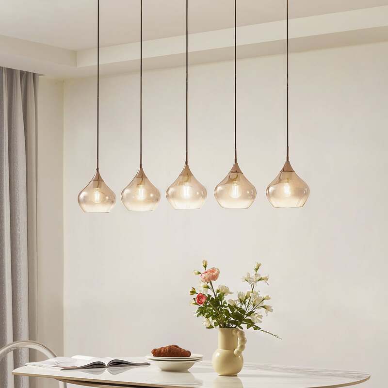 Lucande Hängeleuchte Jarven 5-flammig schwarz LED Deckenlampe Lampe Leuchte - 4251911791570
