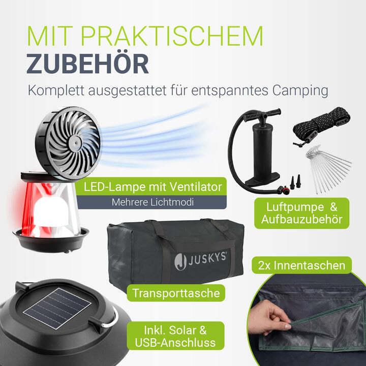 Campingzelt aufblasbar 1-3 Personen Luftzelt wasserdicht schnell aufbaubar Gr M - 4262437187686