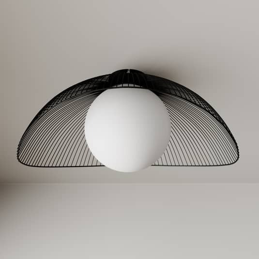 Lindby Fabronia Deckenlampe Deckenleuchte Lampe Leuchte Licht Gitter Glaskugel - 4251096570090