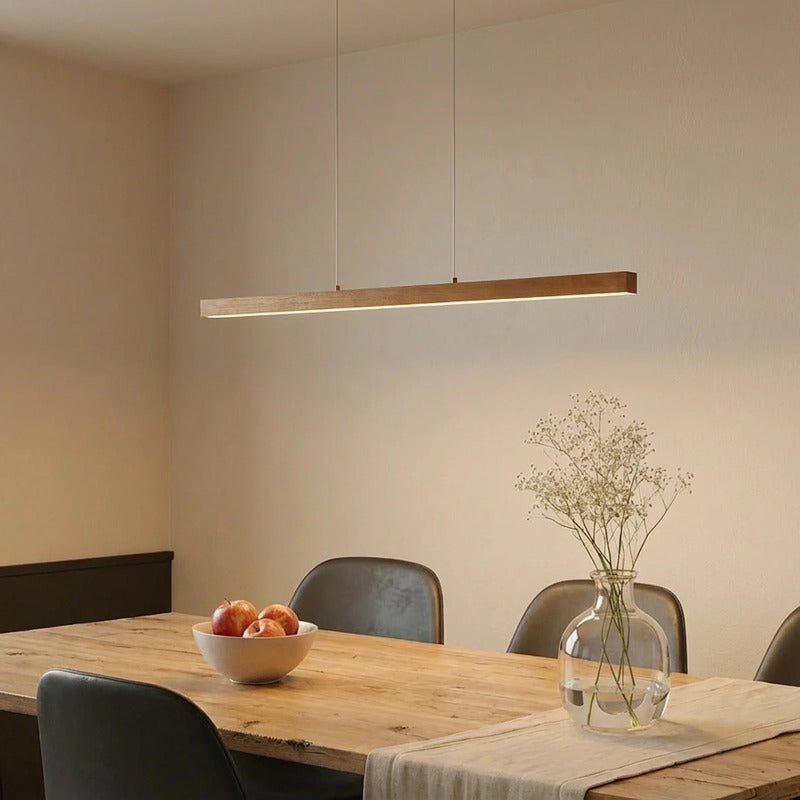 Lucande Hängeleuchte LED Pendelleuchte Nihalo dimmbar Holz 122cm warmweiß CCT - 4251911791679