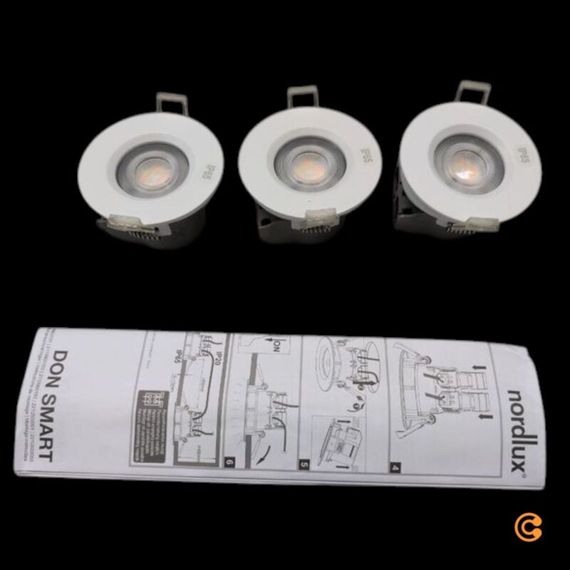 Nordlux LED Einbauleuchte Don Smart 3er Set Downlight dimmbar IP65 weiß 8,5cm - 5704924013263
