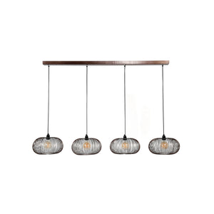 B-Ware Hängeleuchte Rippberg schwarz vierflammig Deckenlampe Deckenleuchte Lampe S455