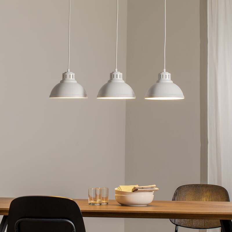 Luminex Hängeleuchte Pendelleuchte Sven Hauptleuchte dreiflammig weiß Stahl 586 - 5907565990775
