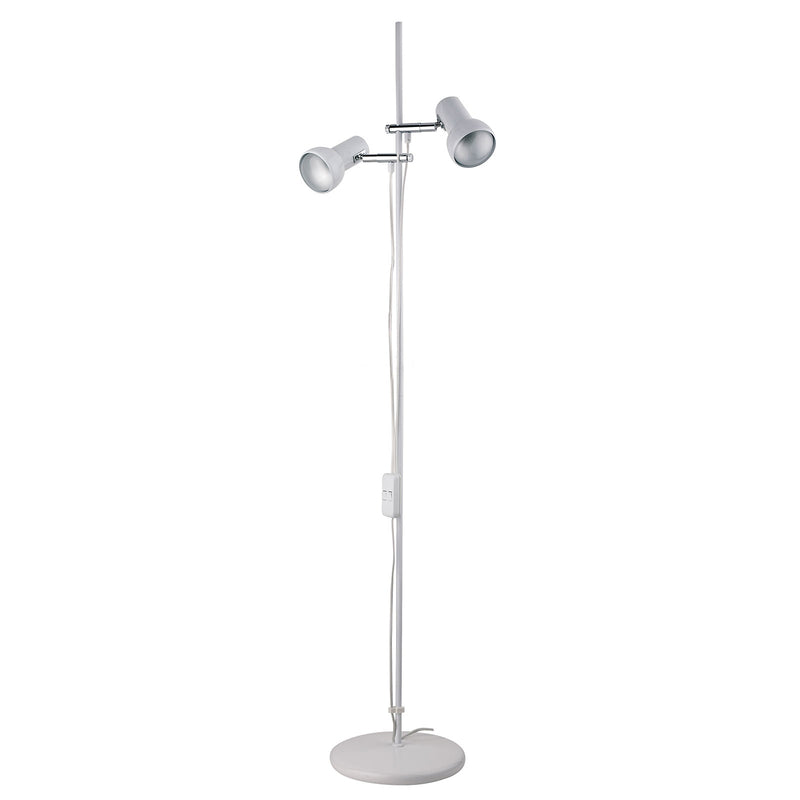 Busch Stehleuchte EIFEL LED Lampe Strahler 2-flammig weiß chrom 140cm 4,3kg - 4019231028161