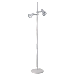 B-Ware Busch Stehleuchte EIFEL LED Lampe Strahler 2-flammig weiß chrom 140cm 4,3kg
