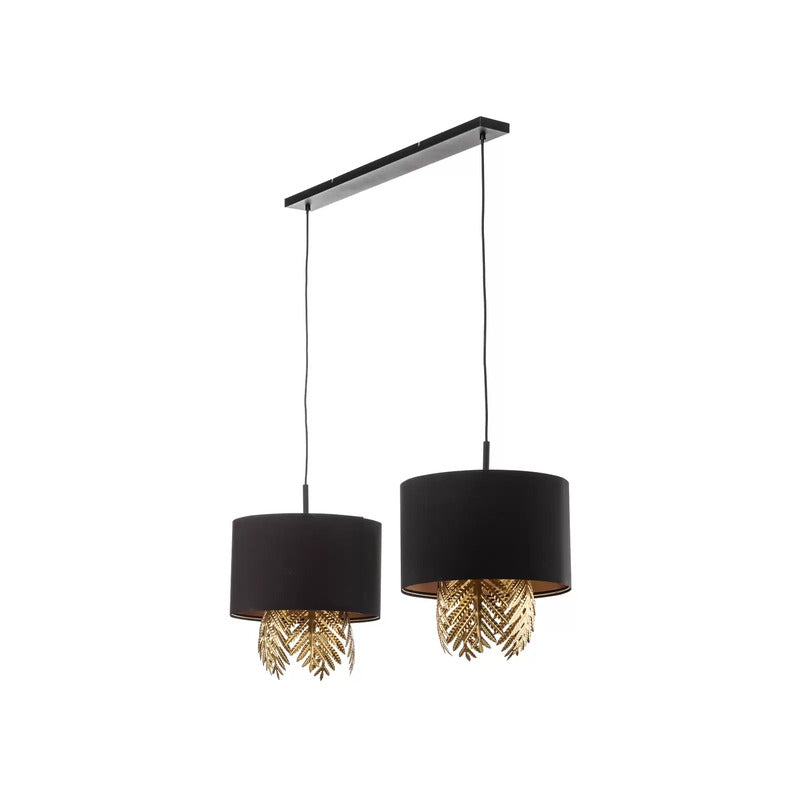 Lucande Malviras Stoff-Hängelampe Blattdeko Hängeleuchte Leuchte Lampe Spot E27 - 4251911752311