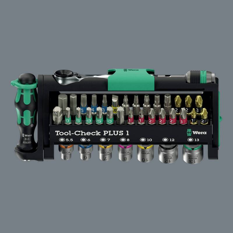 Wera Bit Set Sortiment Ratsche Kreuzschlitz Pozidriv Torx Schwarz Grün 39-teilig - 4013288234896
