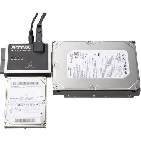 Renkforce USB 3.0 zu IDE+SATA Konverter Externe Festplatte Adapter 2.5-3.5" Kit - 4016138941180