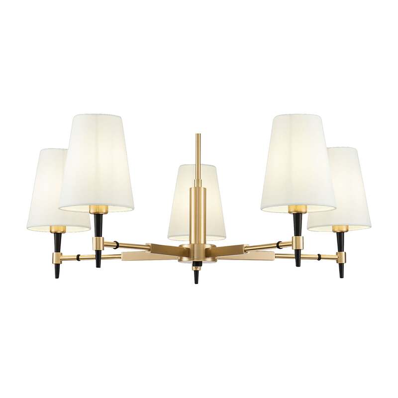 Maytoni Kronleuchter Hängelampe Zaragoza 5-flg. dimmbar schwarz messing Ø78cm - 4251110057132