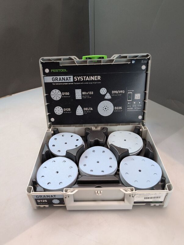 Festool Schleifmittel Schleifscheiben-Box Granat D125 GR Systainer SYS3 M 112 - 4014549440612
