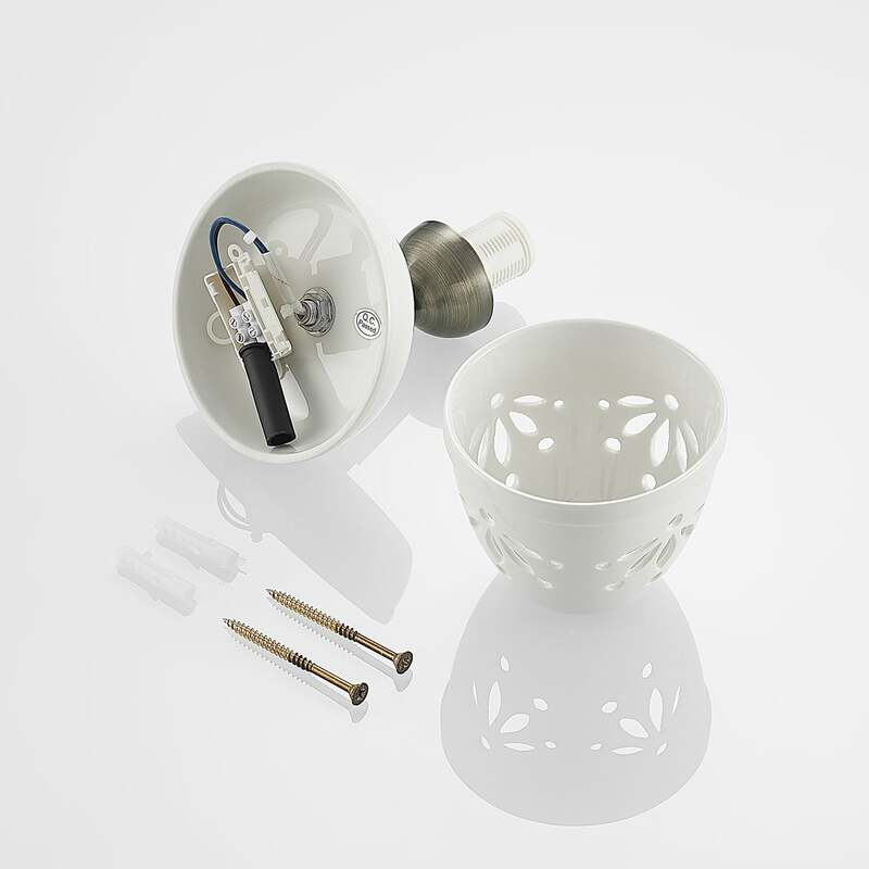 Lindby Strahler Sanrike LED Deckenstrahler Lampe dimmbar Keramik weiß 19x12cm - 4251911704105