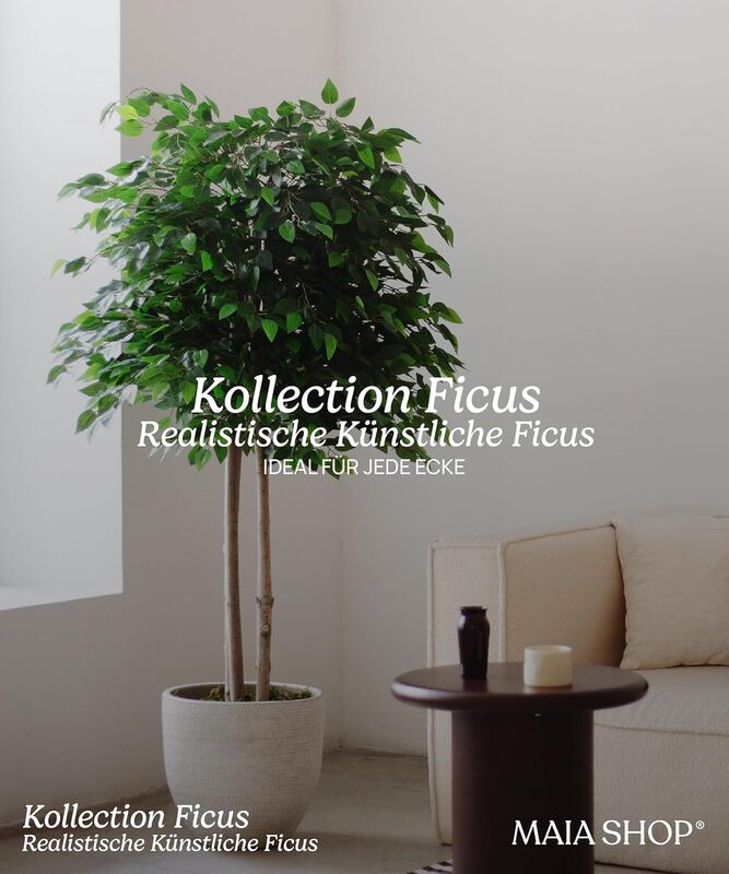 Maia Shop Ficus Kunstpflanzen Künstlicher Baum Kunstpflanze mit Topf 190x100 cm - 8435240503905
