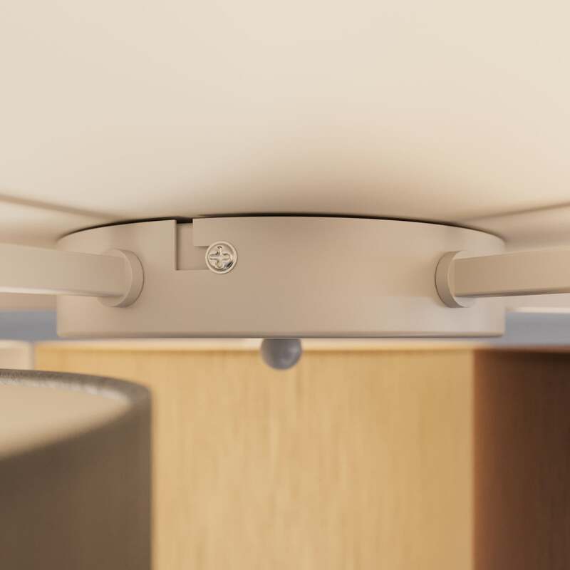 Lindby Deckenleuchte Laurenz 5-flg LED dimmbar IP20 E27 grau beige Leuchte - 4251096585360