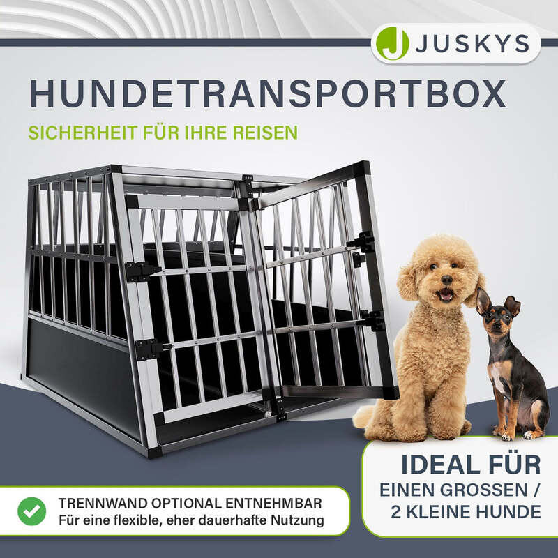 Hundebox Auto Hundetransportbox Alu für große Hunde Kofferraum Rücksitz XL - 4260304765616