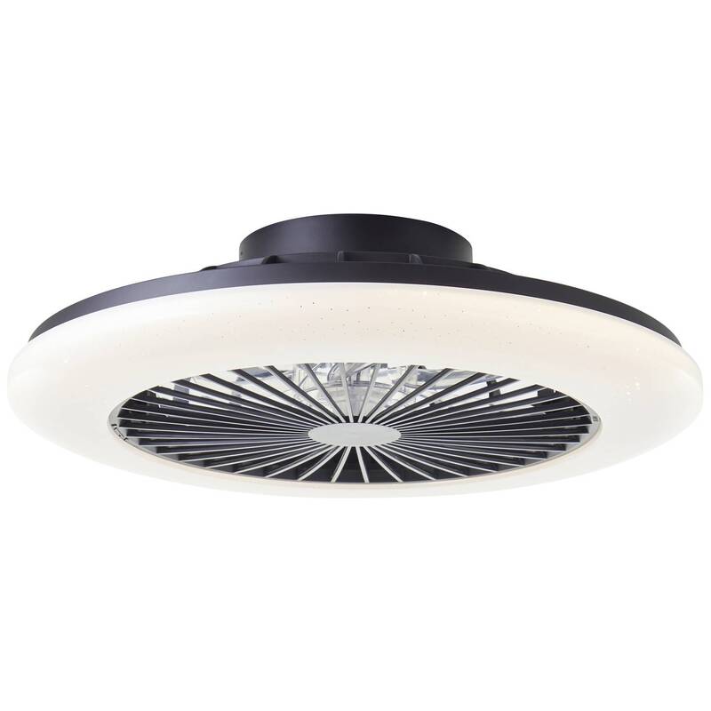 Brilliant Salerno LED Deckenleuchte 49cm mit Ventilator dimmbar Schwarz - 4004353435881