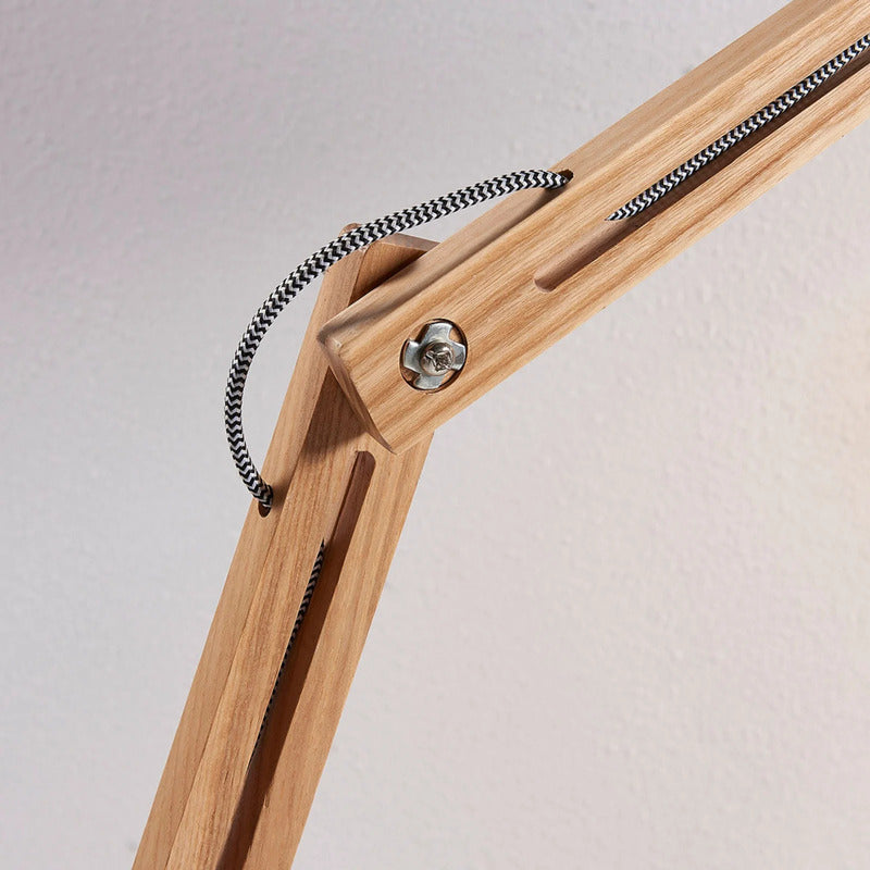 Lindby Stehlampe Shivanja Holz verstellbar E27 Lampe Leselampe 146cm weiß - 4251096528343