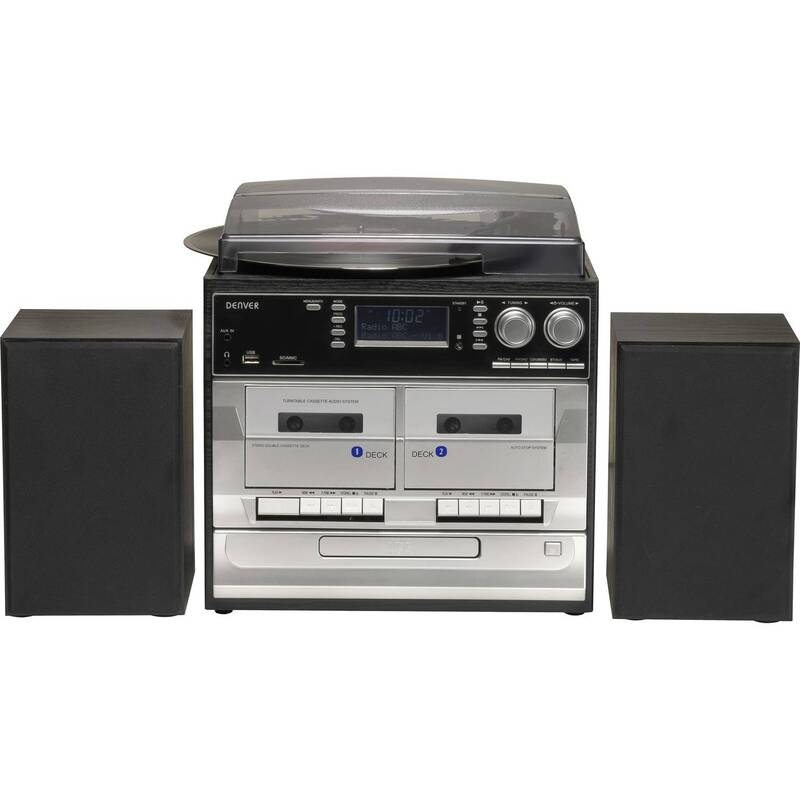 Denver Stereoanlage DAB+ MRD-166 Plattenspieler USB Aufnahmefunktion schwarz - 5706751051906