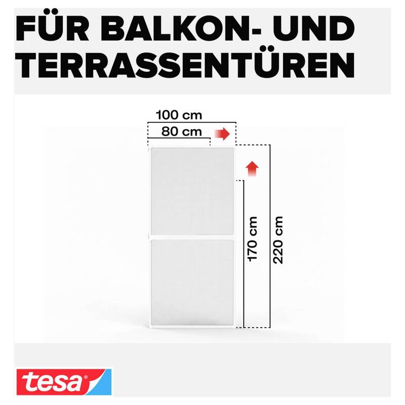 Tesa Tür-Fliegengitter Insektenschutz Falt Alu Rahmen weiß 1 Stück für Innen - 4063565022180