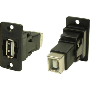 B-Ware Cliff Adapter Buchse Einbau USB-Buchse USB-Buchse Typ A Typ B Schwarz 5 STÜCK