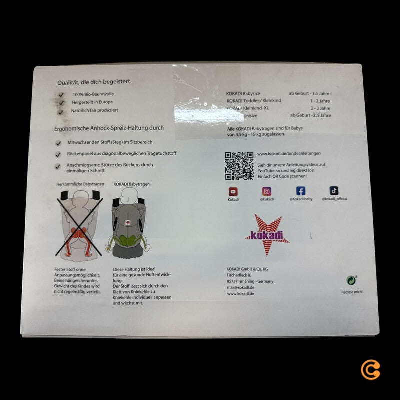 kokadi Babytrage Tragehilfe Flip Just Cream Trage Ergonomisch SIEHE TEXT/FOTO - 4255584217702