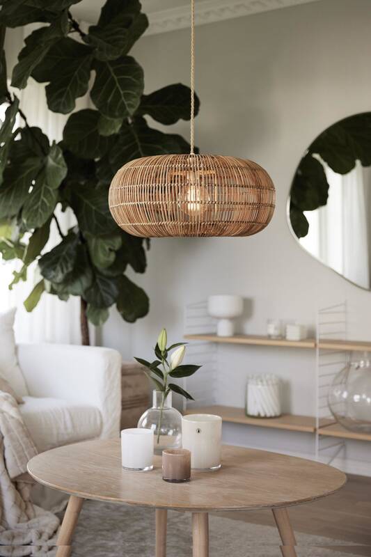 PR Home Hängeleuchte Pendelleuchte Zuri Rattan 51 cm Wohnzimmer SIEHE TEXT/FOTO - 7330976138852