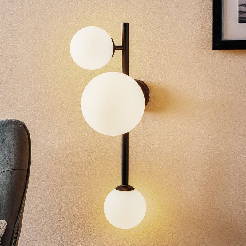 Euluna Wandleuchte Dione Wandlampe Lampe Leuchte Wohnzimmer 3 flammig schwarz - 5904798654375