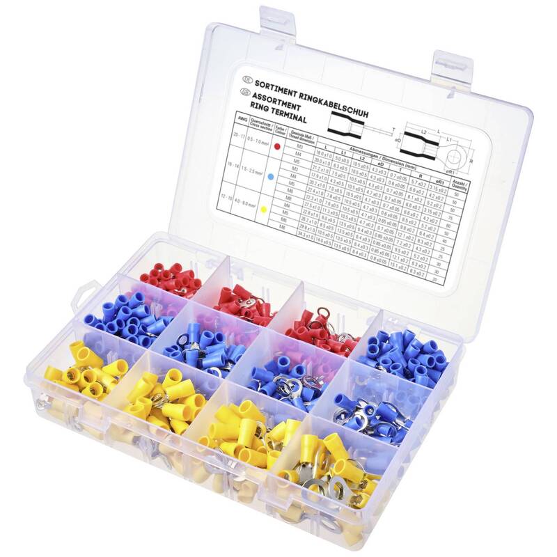TRU COMPONENTS Ringkabelschuh Sortiment Verbinder Teilisoliert 0.5mm² 6mm² 505 - 4064161310251
