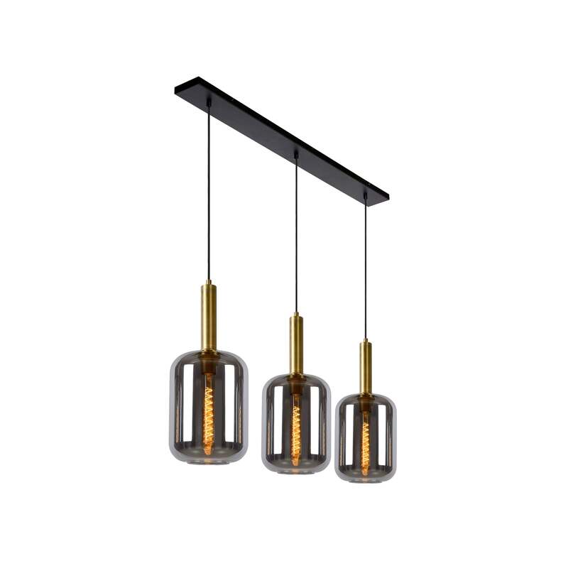 Lucide Hängelampe Hängeleuchte Joanet LED Pendelleuchte dimmbar rauchglas gold - 5411212451989