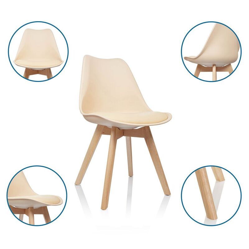 hjh OFFICE Besucherstuhl Schalenstuhl SCANDI Esszimmerstuhl Kunststoff beige 16 - 4064323028697