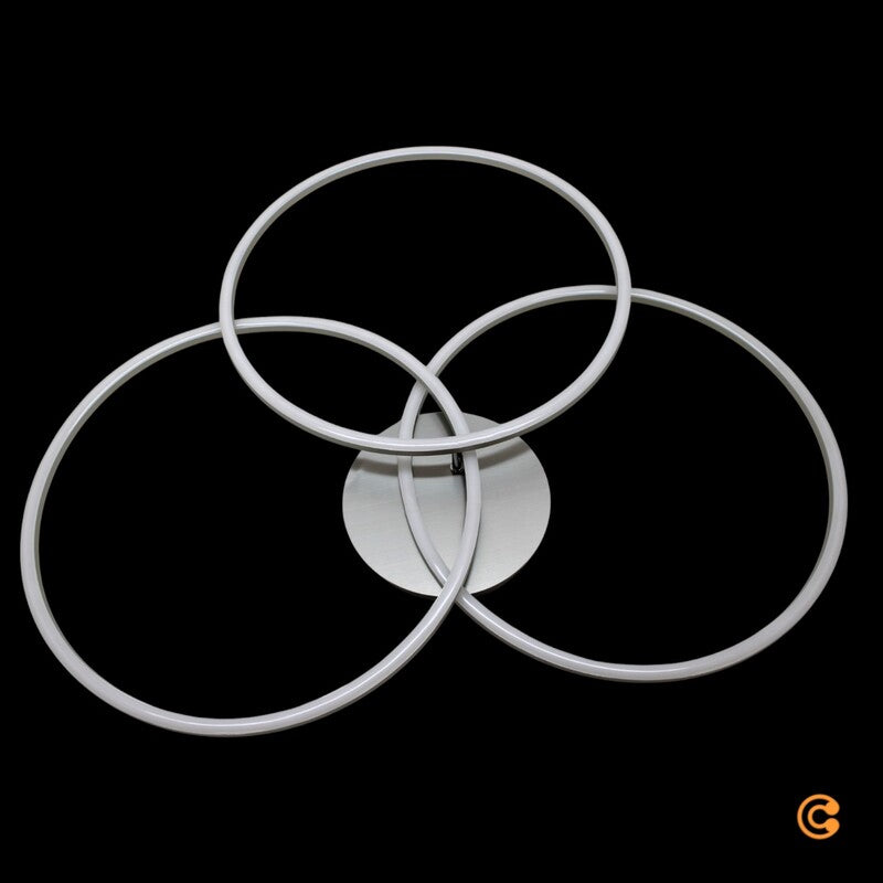 JUST LIGHT Deckenleuchte Lampe LED Ivanka Ringe stahl dimmbar warmweiß Kunststof - 4043689970574