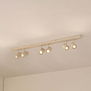 B-Ware Lindby Deckenspots Spotleuchte Kardis beige 6-flammig Metall LED GU10 100 cm