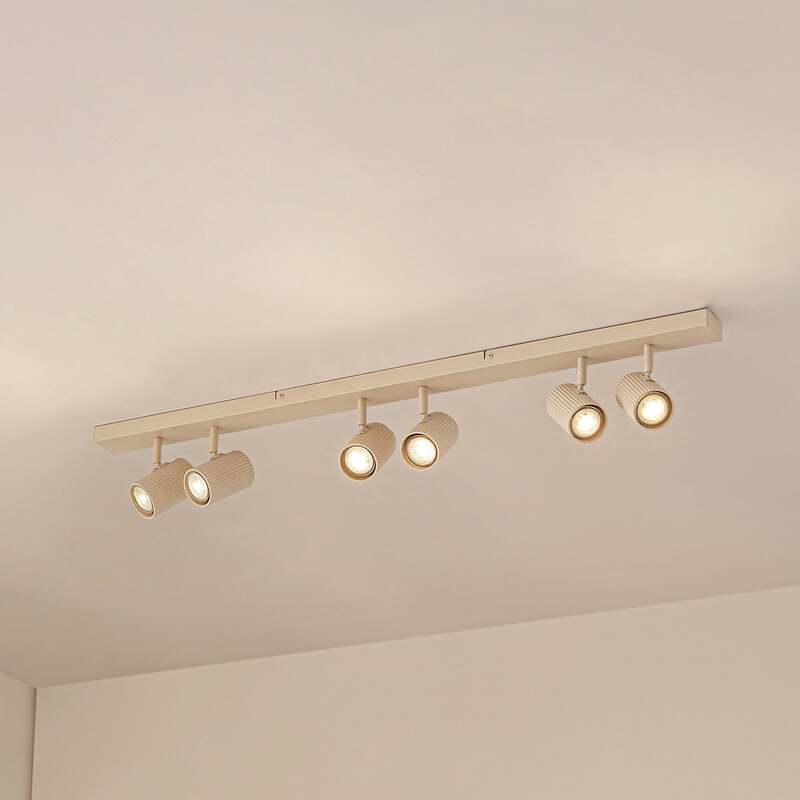 Lindby Deckenspots Spotleuchte Kardis beige 6-flammig Metall LED GU10 100 cm - 4255830904004