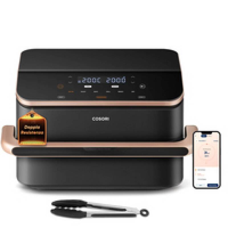 COSORI Heißluftfritteuse Dual Blaze Twinfry Chef Edition 10l 2800W Dunkles Grau - 0810123673285