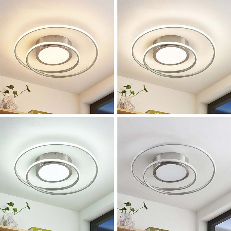 Lindby Deckenlampe Deckenleuchte Bovia LED Lampe dimmbar Leuchte CCT nickel 60cm - 4251911726367