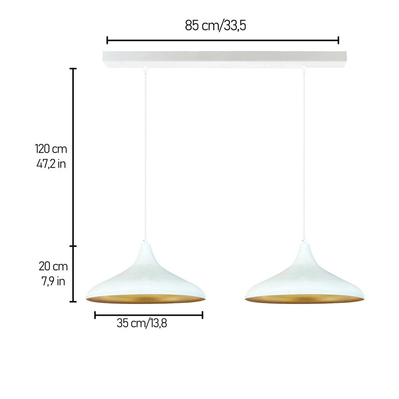 ROYALTECH Hängeleuchte Claus LED Pendelleuchte Lampe dimmbar weiß gold 85cm - 8684543261887