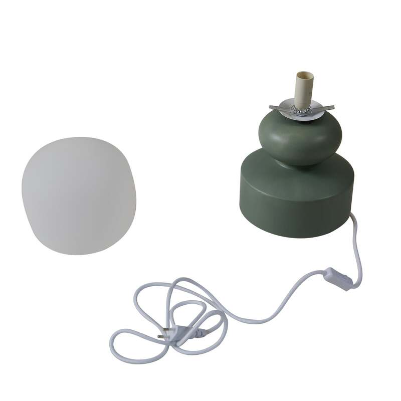 Lucande Tischleuchte Fidelo LED Lampe Tischlampe Leuchte grün weiß 38cm Glas - 4251911786415