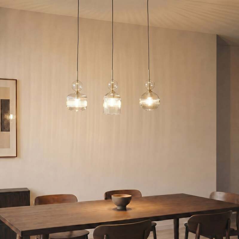 TK Lighting Hängelampe Sophia LED Pendelleuchte dimmbar schwarz grau 65cm - 5906135110421