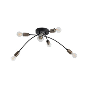 B-Ware Opviq Deckenleuchte Deckenlampe Banana schwarz Metall 6-flammig E27 LED 67 cm