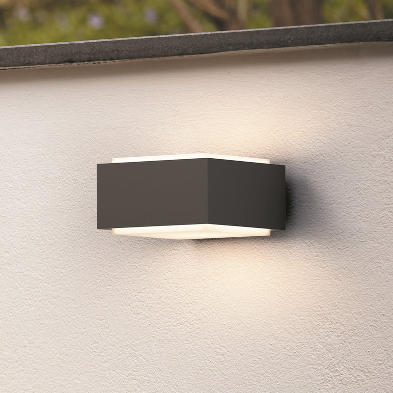 Philips Außenwandleuchte Hedgehog anthrazit LED Gartenlampe Wandleuchte 2er Set - 8721103038098
