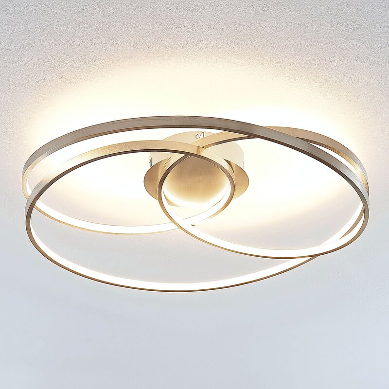 Lindby Deckenlampe Joline LED Leuchte dimmbar nickel Ø60cm 36W warmweiß - 4251096563696
