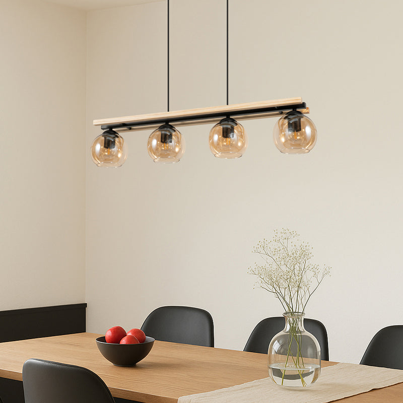 Lindby Hängelampe Hängeleuchte Enrique LED Pendelleuchte Leuchte dimmbar amber - 4251096570083