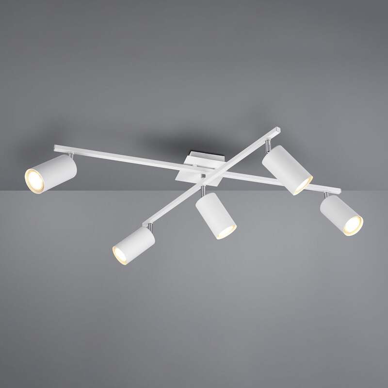 Trio Lighting Deckenstrahler Marley 5-flammig LED dimmbar weiß matt 77,5x57,5cm - 4017807411614