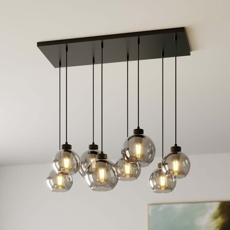 TK-Lighting Hängeleuchte Cubus LED Pendelleuchte 8-flammig dimmbar grau 95cm - 5901780541132