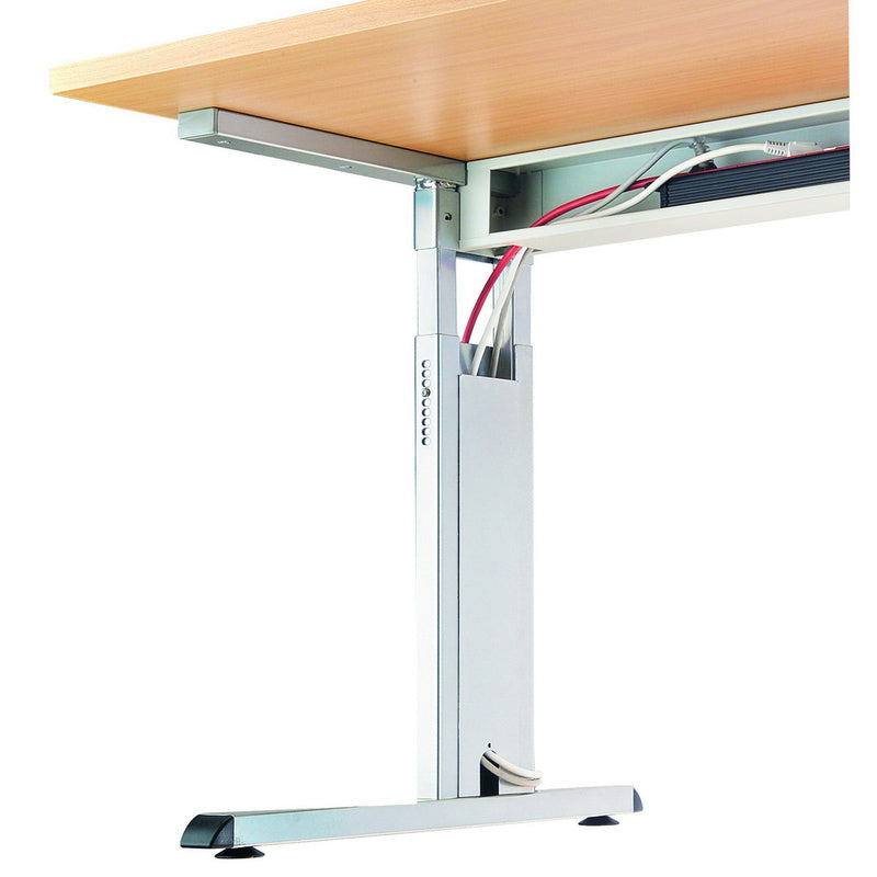 Hammerbacher höhenverstellbarer Schreibtisch VOS08/E/W Eiche Weiß 80x80x65 cm - 4032062164129
