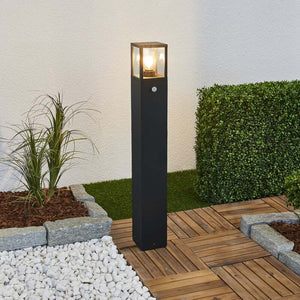 B-Ware Lucande Wegeleuchte Klemens LED Gartenleuchte anthrazit 90cm mit Bewegungsmelder