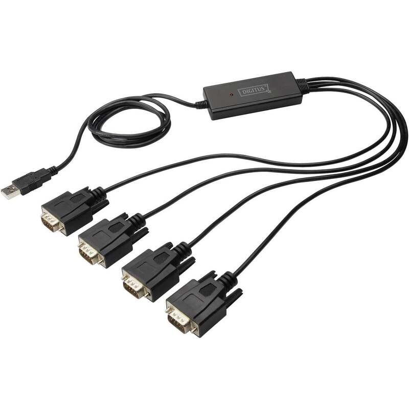 Digitus Adapterkabel Kabel USB Seriell RS232 Verbindung Schwarz 4x D-SUB-Stecker - 4016032308539