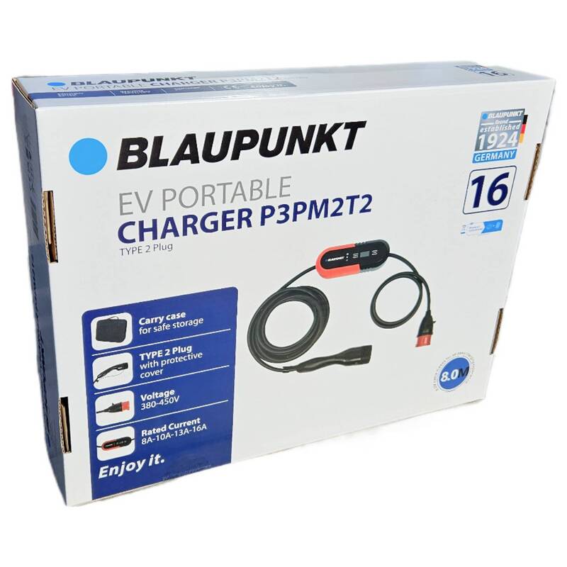 Blaupunkt Mobile Ladestation Typ 2 16A 11kW Ladegerät Elektroauto IP54 3-phasig - 5714652000350