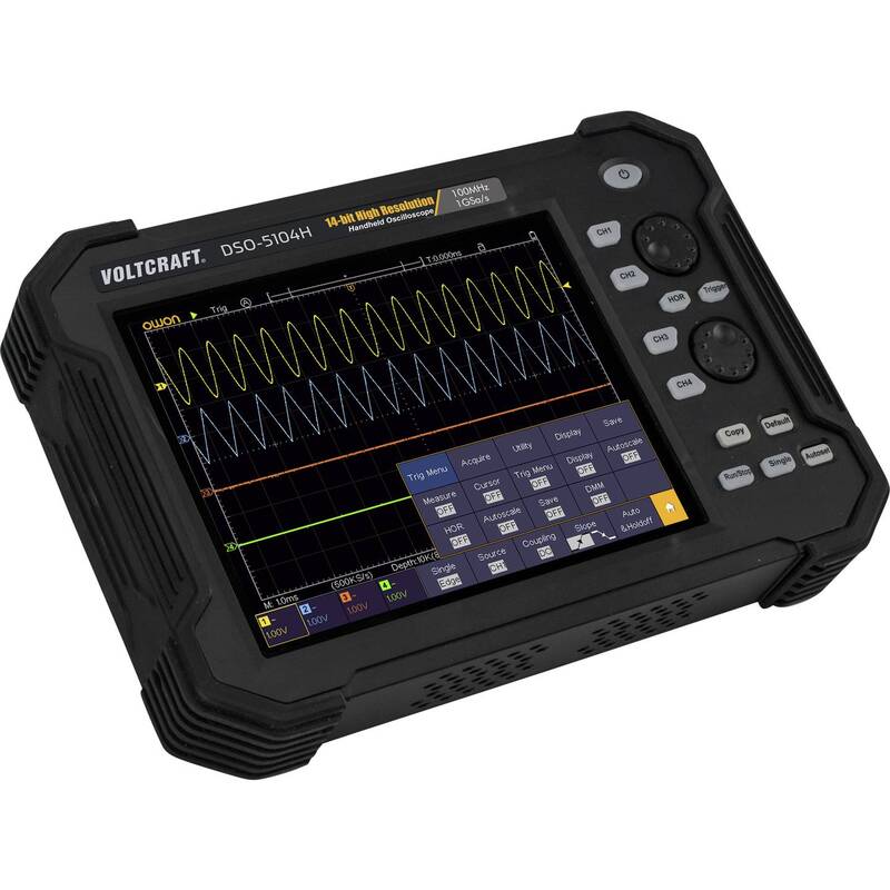 Voltcraft Hand-Oszilloskop DSO-5104H 100 MHz 4-Kanal 1 GSa/s 40 Mpts 14 Bit DSO - 4064161075242