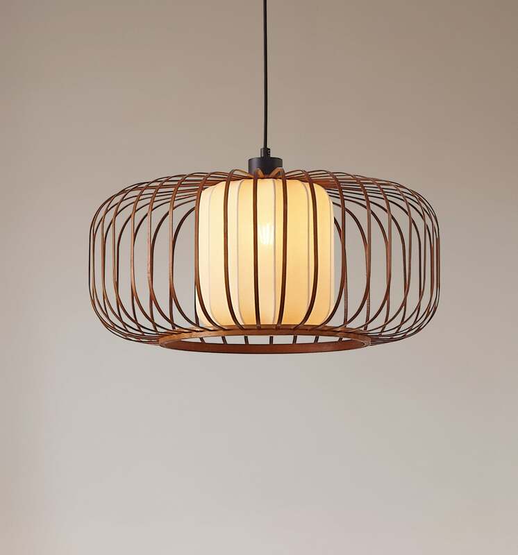 Lindby Pendelleuchte Hängeleuchte Davella LED Lampe dimmbar Bambus Ø50cm natur - 4255830903465