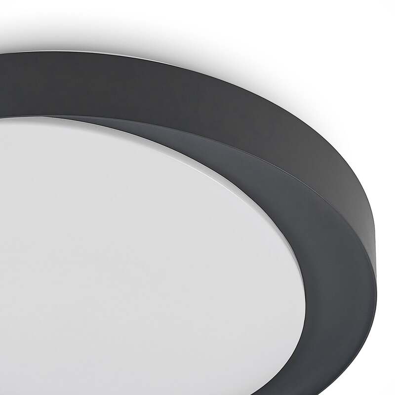 Lindby Deckenleuchte Alyano LED dimmbar RGB CCT Fernbedienung 48cm dunkelgrau - 4251096599381